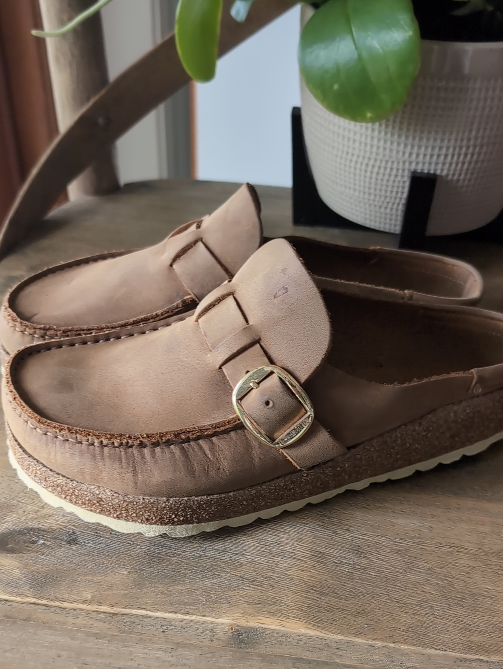 Birkenstock Buckley Clog - Oiled Leather 38 Regular Cognac Brown Tan - Picture 13 of 14